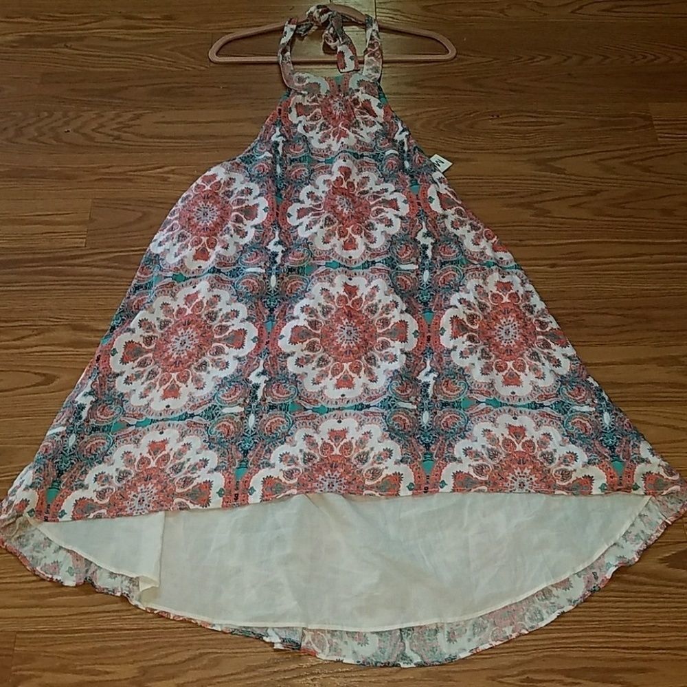 Minkpink Swing Halter high low dress Sz L NWT